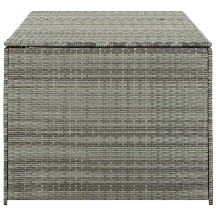 Boîte de rangement de jardin résine tressée 180x90x70 cm gris - 5