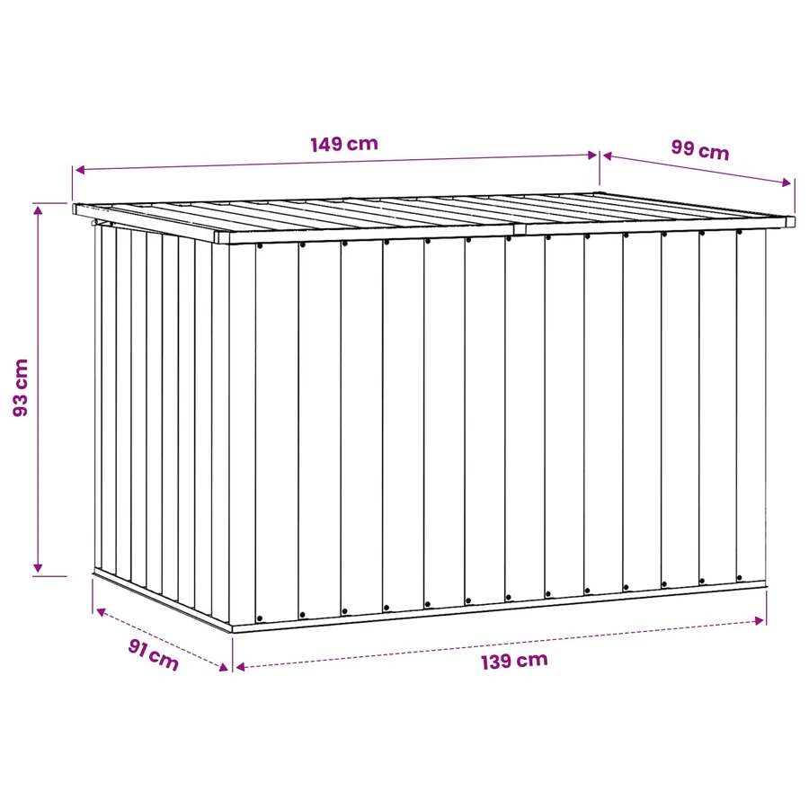 Boîte de rangement de jardin Anthracite 149x99x93 cm - 13