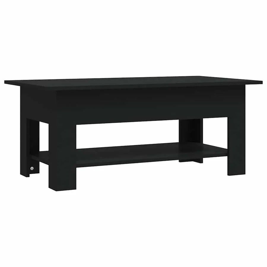 Table basse noir 102x55x42 cm bois d'ingénierie - 2