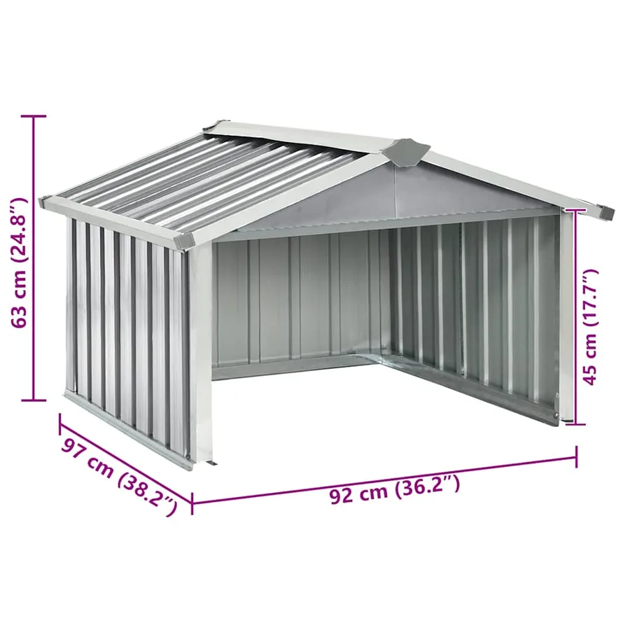 Abri pour robot de jardin 92x97x63 cm Acier galvanisé Gris - 9