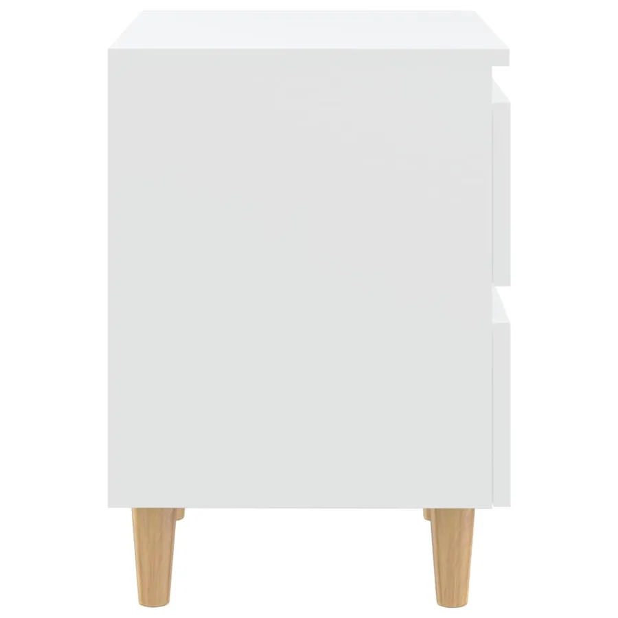 Table de chevet avec pieds en pin Blanc 40x35x50 cm - 4