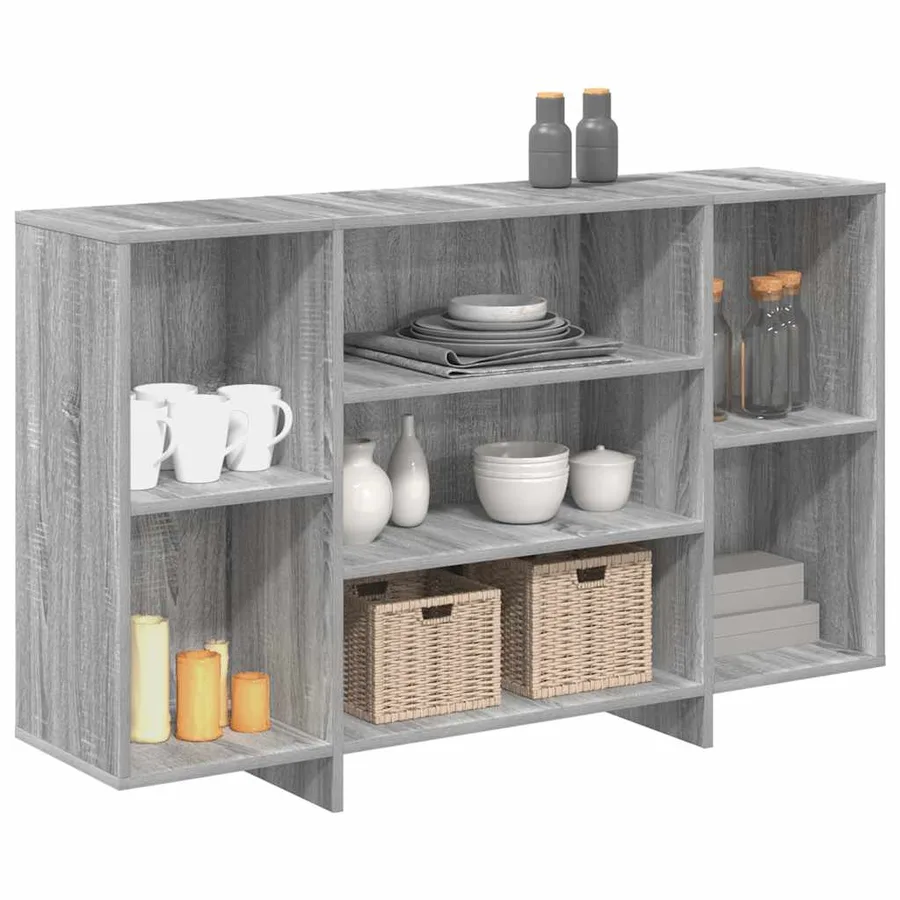 Buffet sonoma gris 120x30x75 cm bois d'ingénierie - 4