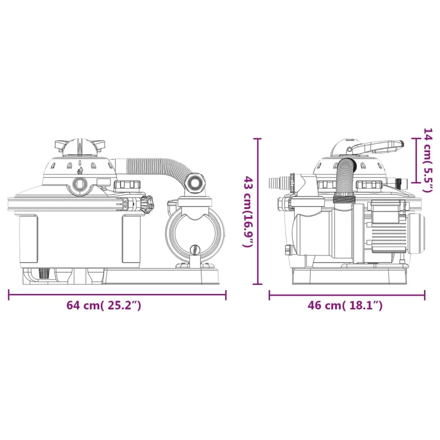 Pompe de filtration à sable avec minuterie 450 W 25 L - 14