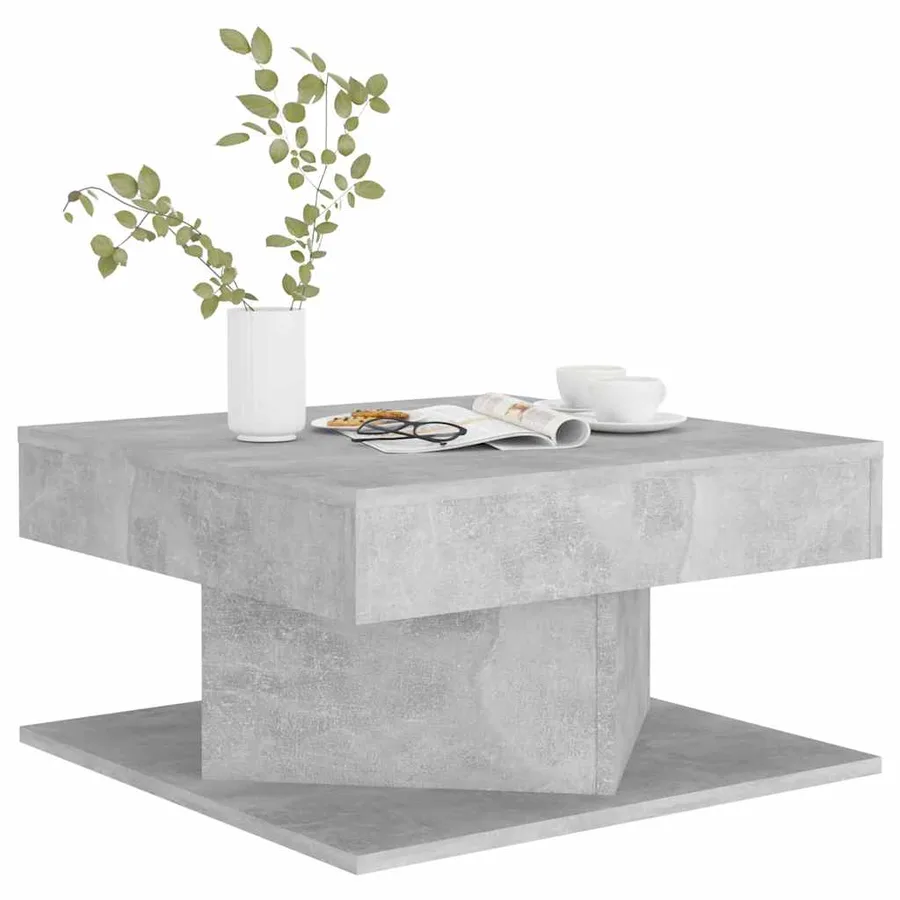 Table basse Gris béton 57x57x30 cm Bois d’ingénierie - 4