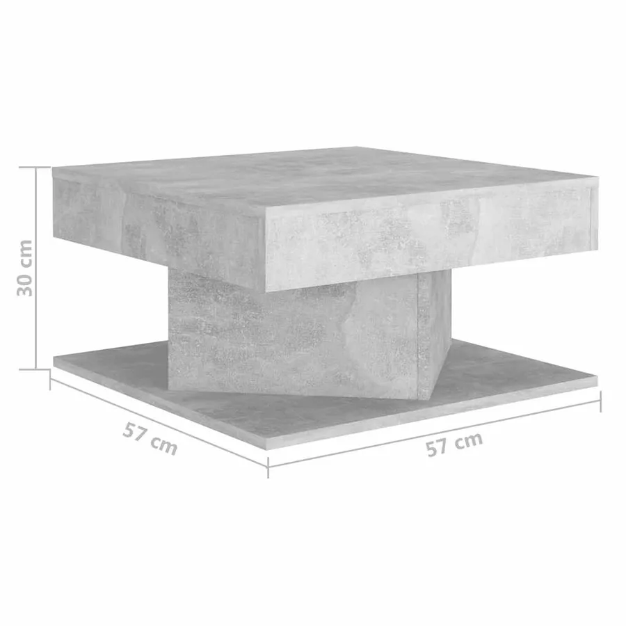 Table basse Gris béton 57x57x30 cm Bois d’ingénierie - 5