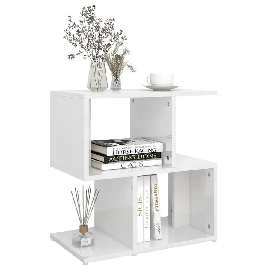Tables de chevet 2 pcs blanc brillant bois d'ingénierie - 6