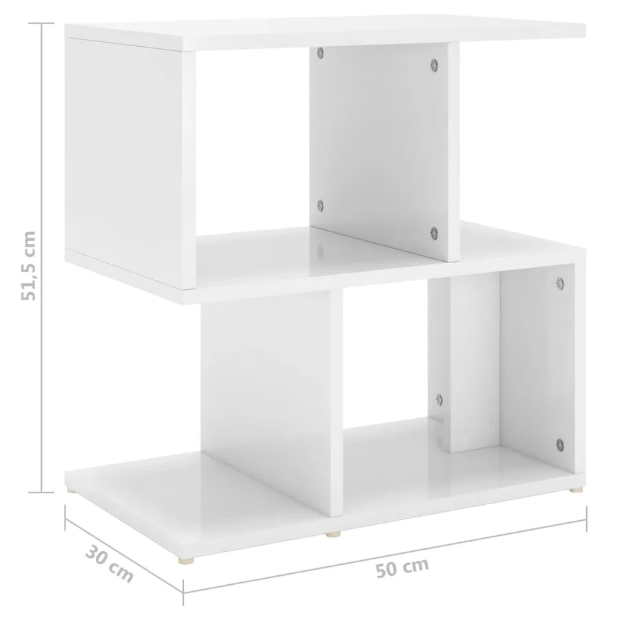 Tables de chevet 2 pcs blanc brillant bois d'ingénierie - 8