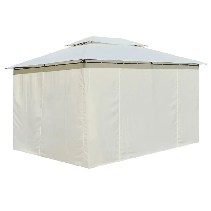 Tonnelle avec rideaux 4 x 3 m Blanc - 3