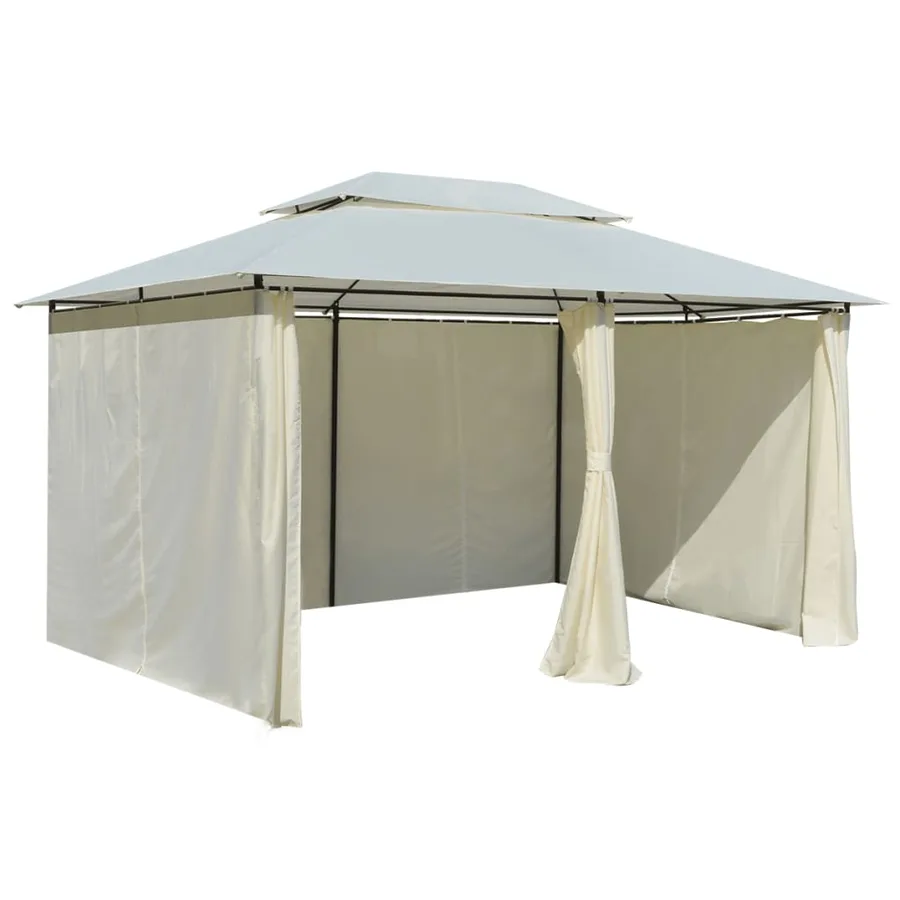 Tonnelle avec rideaux 4 x 3 m Blanc - 5