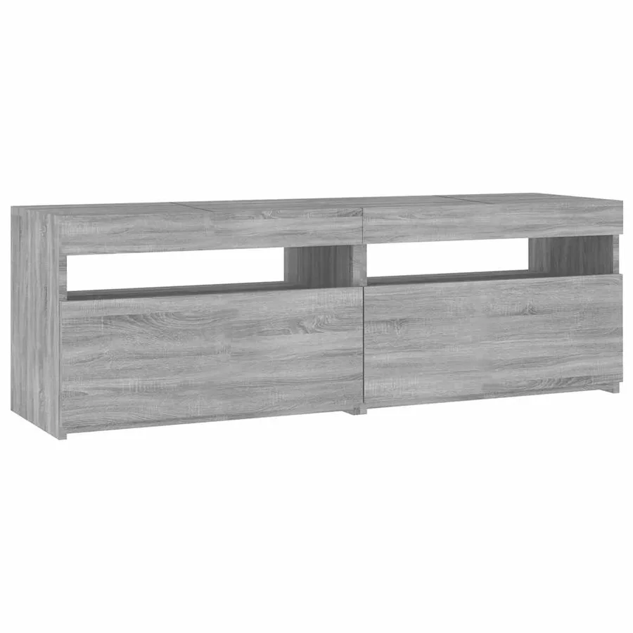 Meuble TV avec lumières LED sonoma gris 120x35x40 cm - 6