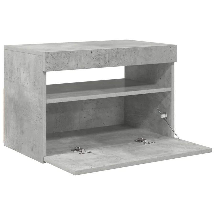 Meuble TV avec lumières LED gris béton 60x35x40 cm - 10