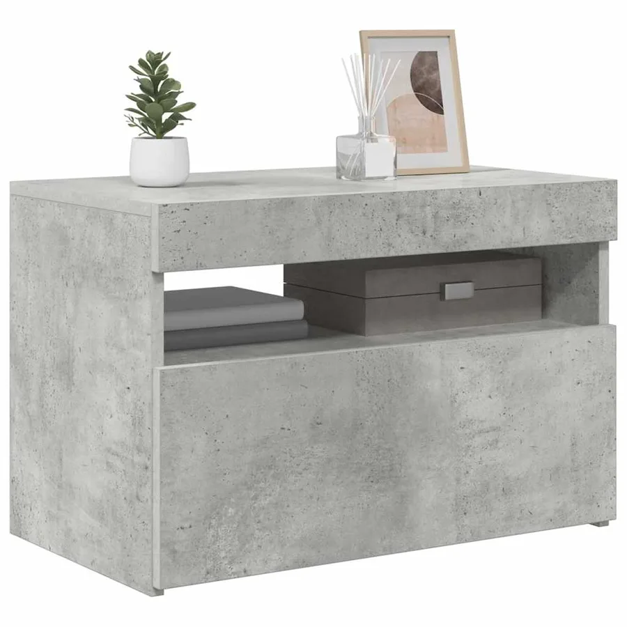 Meuble TV avec lumières LED gris béton 60x35x40 cm - 17