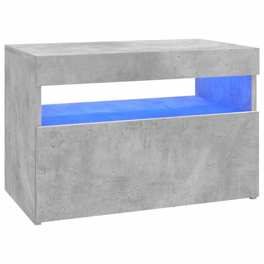 Meuble TV avec lumières LED gris béton 60x35x40 cm - 2