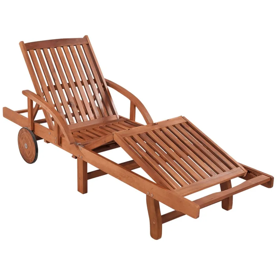 Chaises longues lot de 2 avec table Bois d'acacia solide - 4