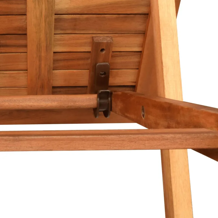 Chaises longues lot de 2 avec table Bois d'acacia solide - 9