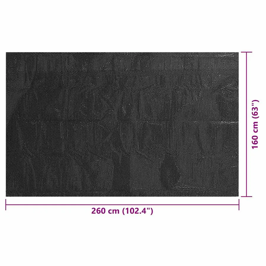Couverture de piscine Noir 260 x 160 cm PE - 6