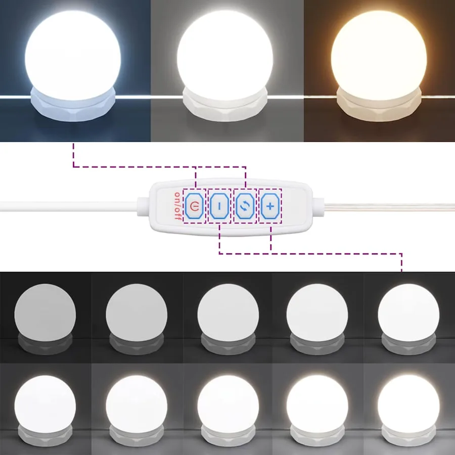 Coiffeuse avec LED blanc 86,5x35x136 cm - 10