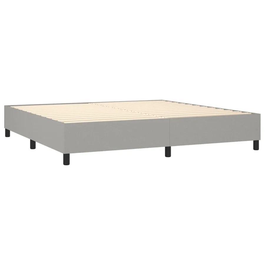 Sommier à lattes de lit et matelas et LED Gris clair 200x200 cm - 5