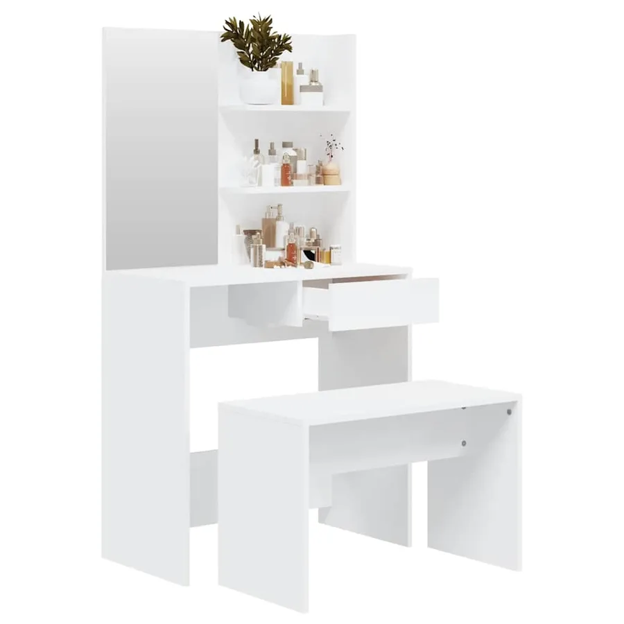 Ensemble de coiffeuse Blanc 74,5x40x141 cm - 4