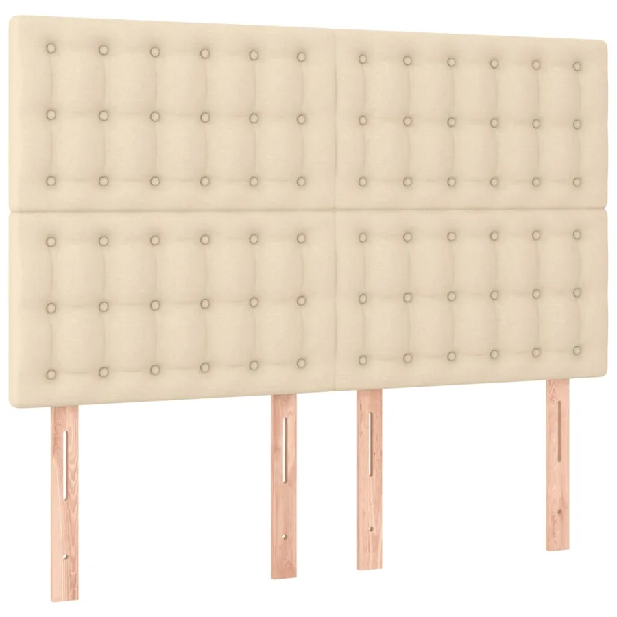 Sommier à lattes de lit avec matelas Crème 140x190 cm Tissu - 6