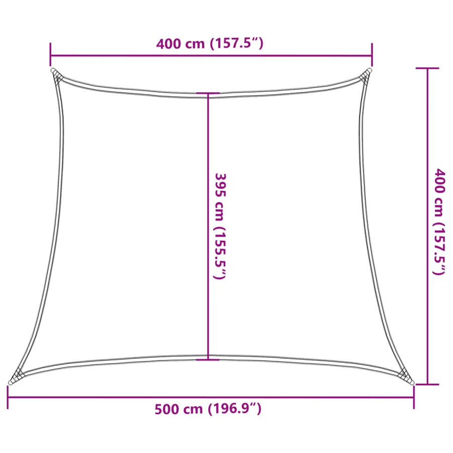 Voile d'ombrage 160 g/m² Blanc 4/5x4 m PEHD - 10