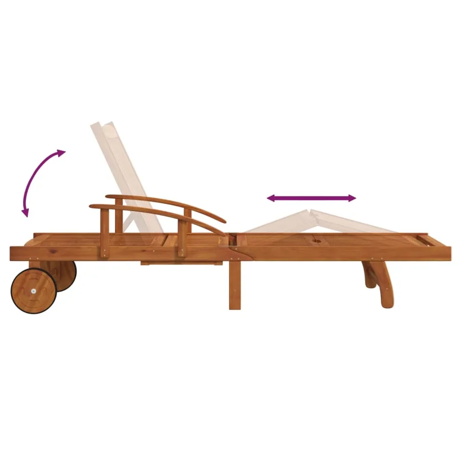 Ensemble de chaises longues lot de 2 table Bois acacia massif - 6