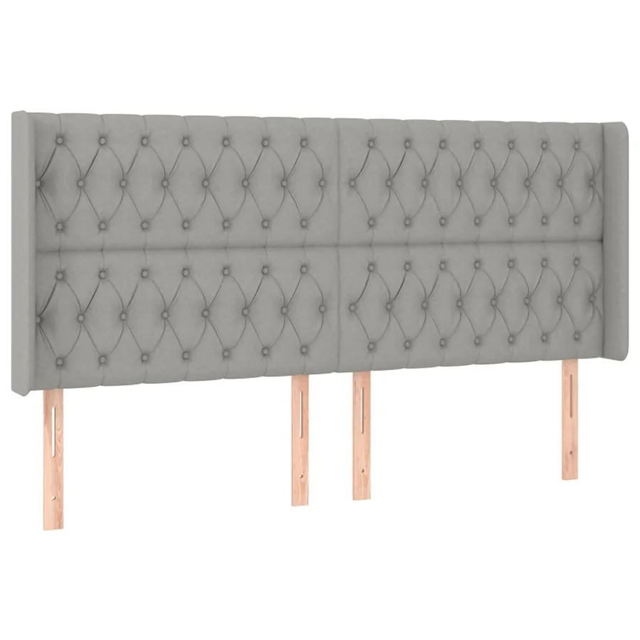 Sommier à lattes de lit matelas LED Gris clair 200x200 cm Tissu - 7