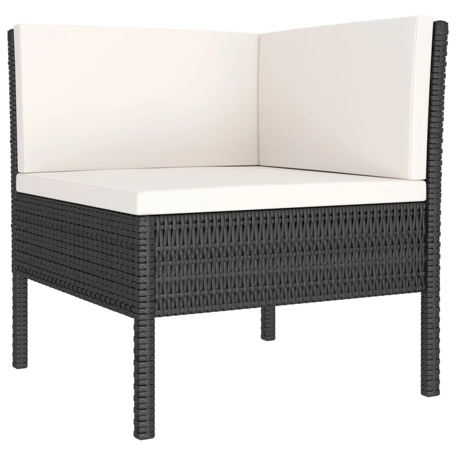 Salon de jardin 3 pcs avec coussins Résine tressée Noir - 3