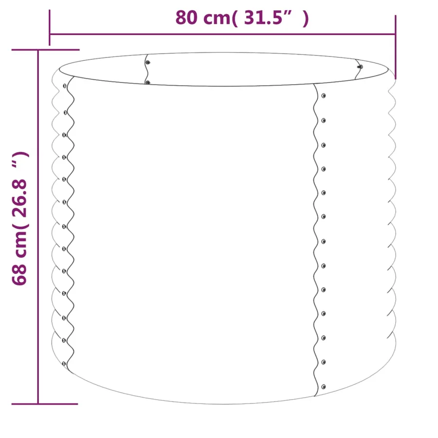 Jardinière de jardin Acier galvanisé 80x80x68 cm Gris - 4