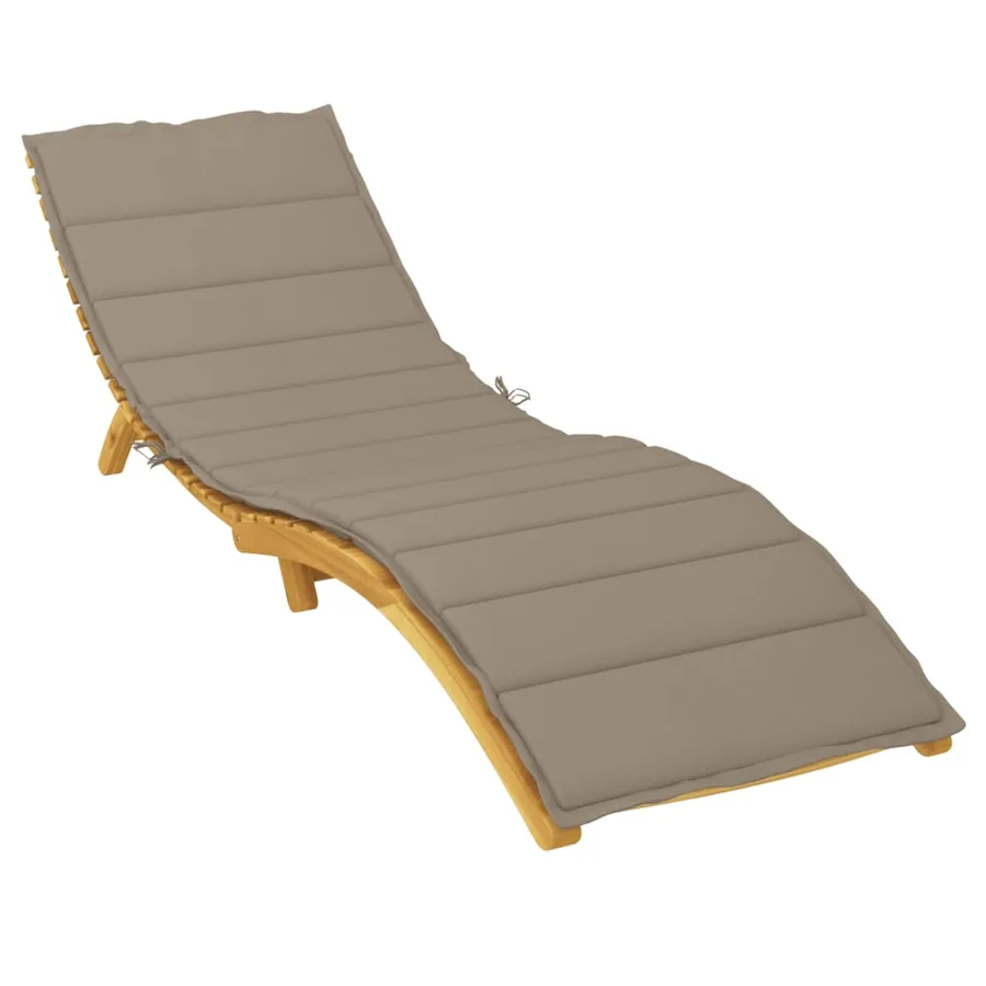 Coussin de chaise longue taupe 200x60x3 cm tissu oxford - 3