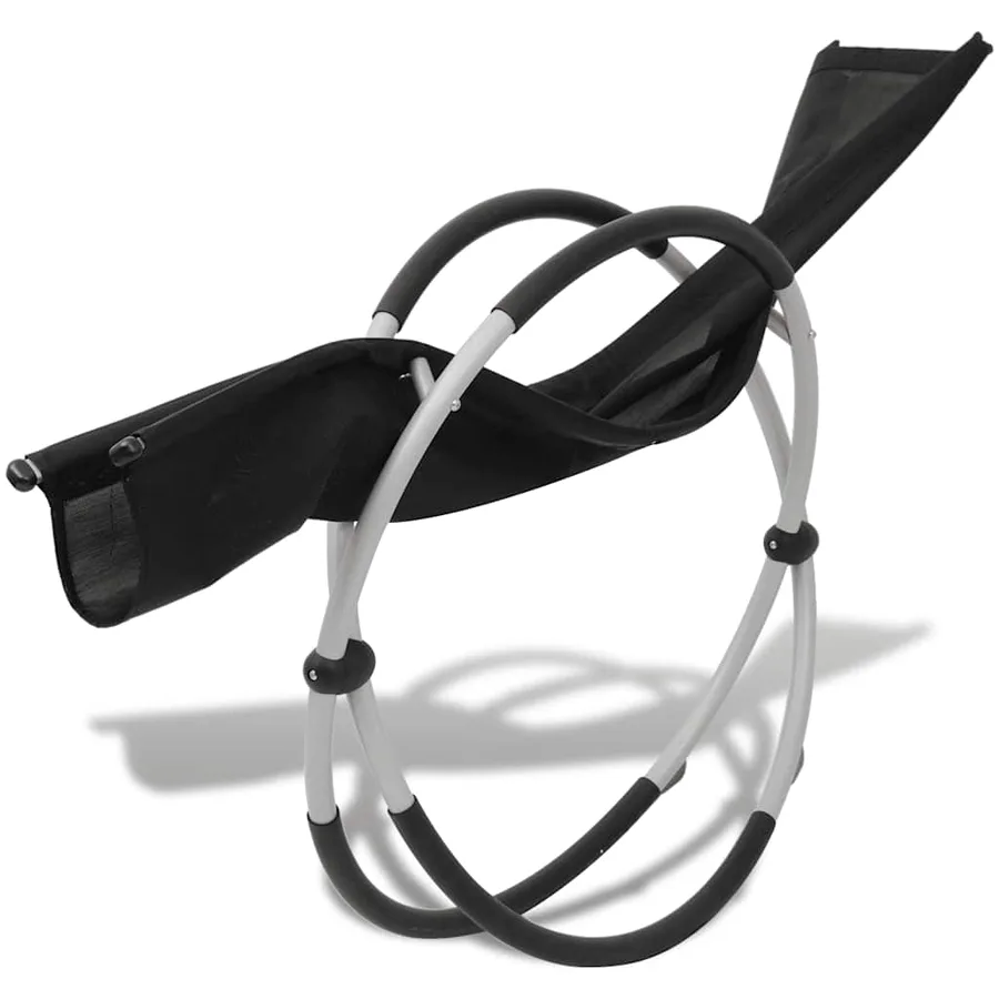 Chaise longue géométrique d'extérieur Acier Noir et gris - 5