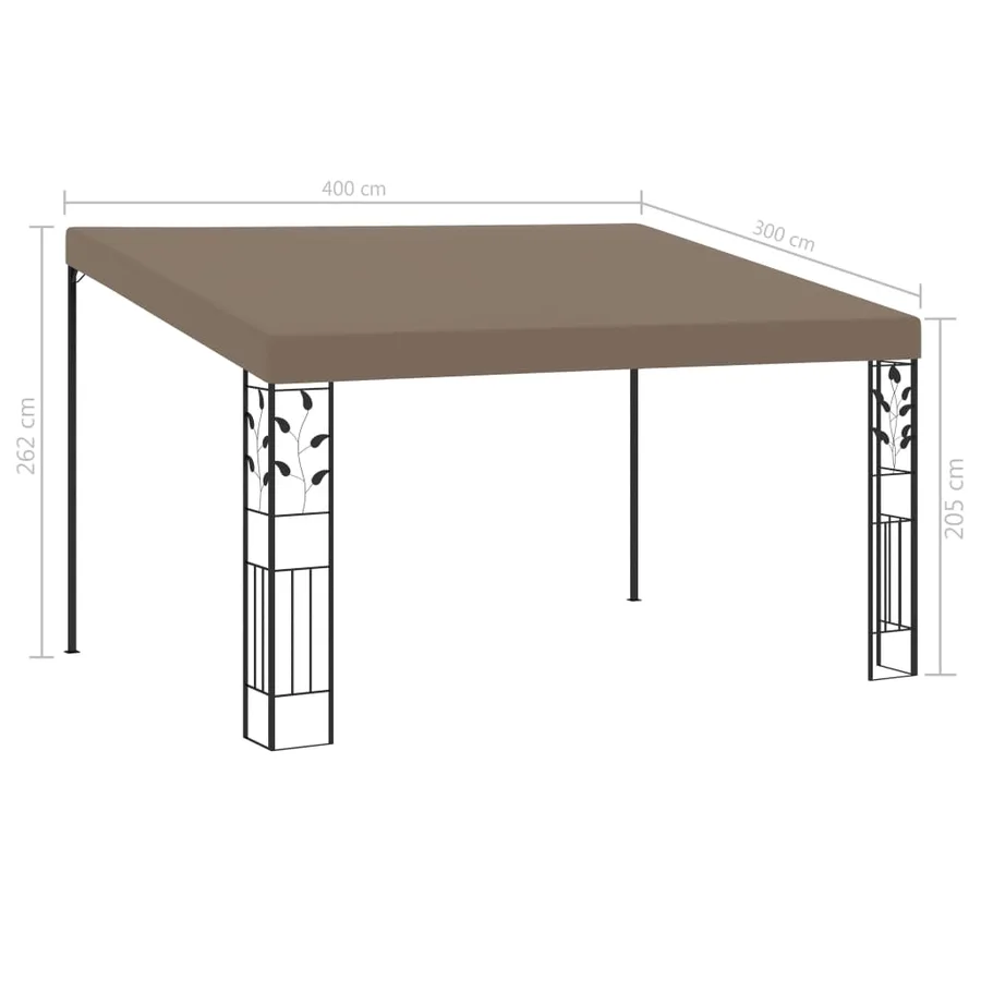 Belvédère mural 4x3x2,5 m Taupe - 6