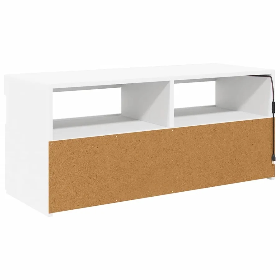 Meuble TV avec lumières LED blanc 90x35x40 cm - 9
