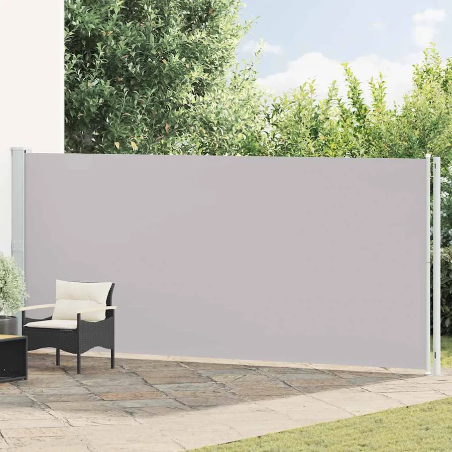 Auvent latéral rétractable de patio 180x600 cm Gris