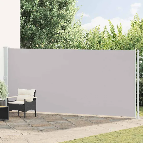 Auvent latéral rétractable de patio 180x600 cm Gris
