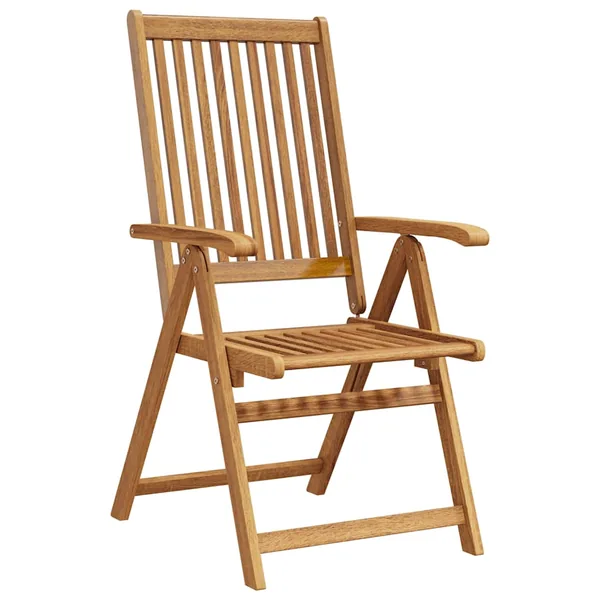 Chaises pliables de jardin lot de 2 Bois solide d'acacia Marron