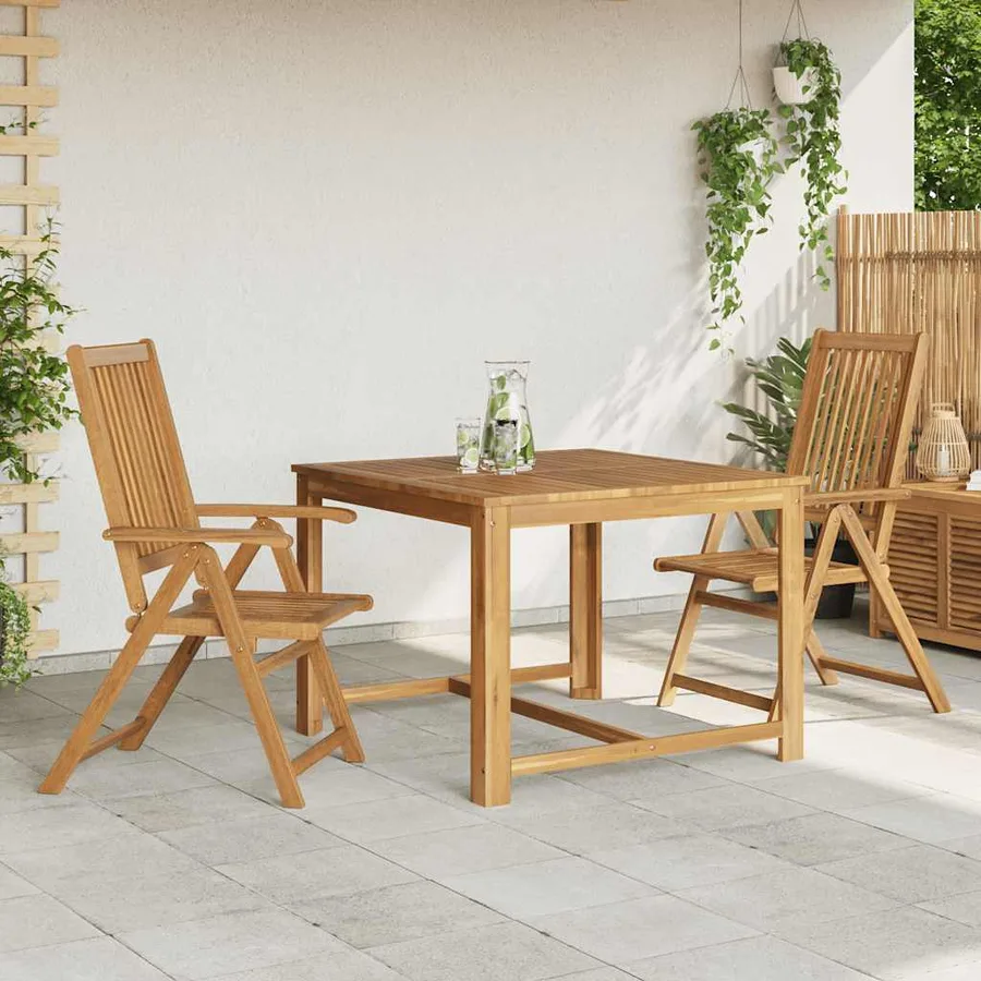 Chaises pliables de jardin lot de 2 Bois solide d'acacia Marron - 2