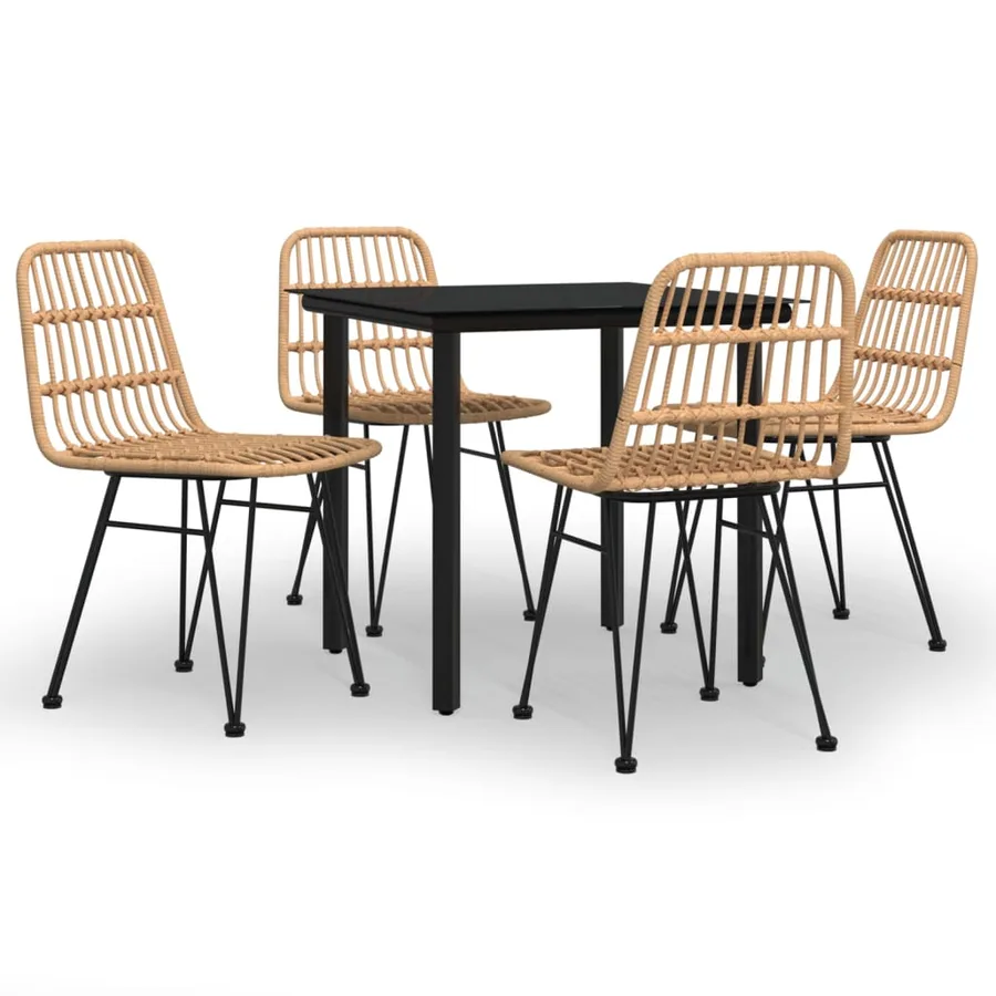Ensemble à manger de jardin 5pcs Résine tressée - 2