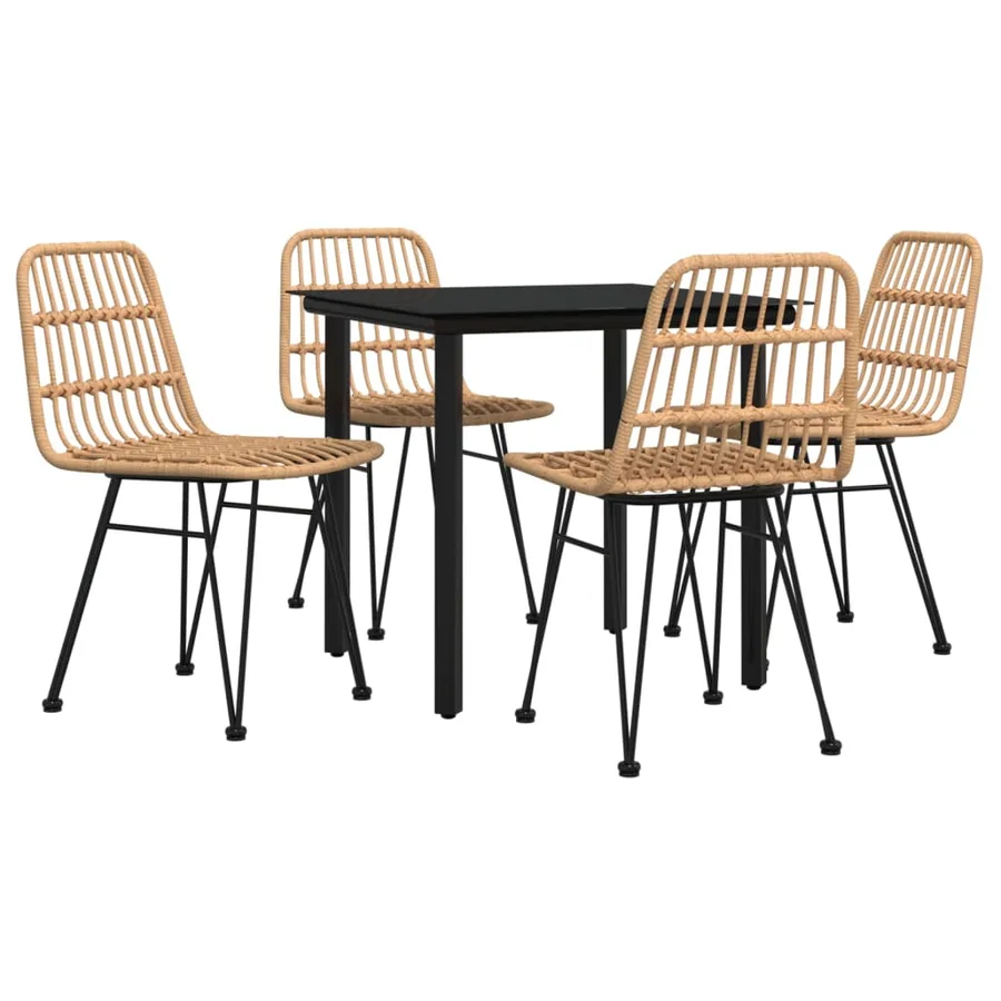 Ensemble à manger de jardin 5pcs Résine tressée - 3