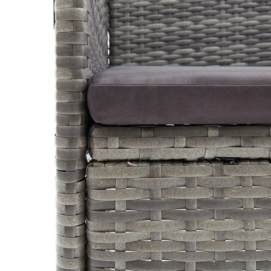 Ensemble à manger de jardin et coussins 5pcs Gris/noir - 6