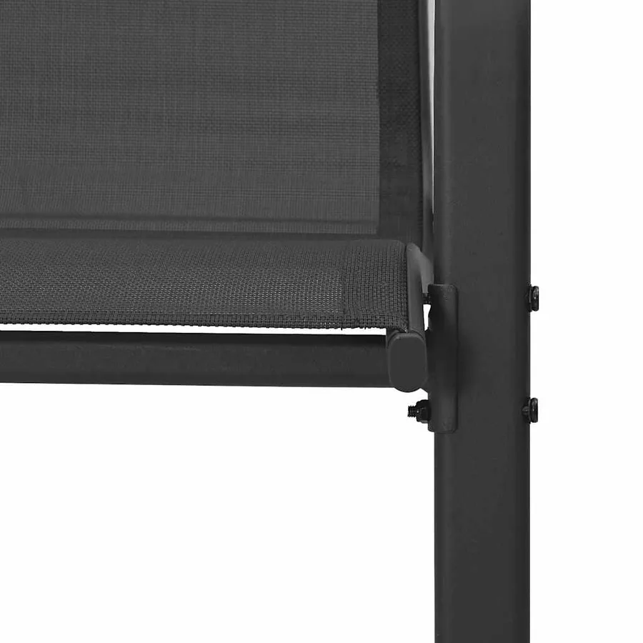 Chaises empilables de jardin lot de 4 Noir Tissu textilène - 9