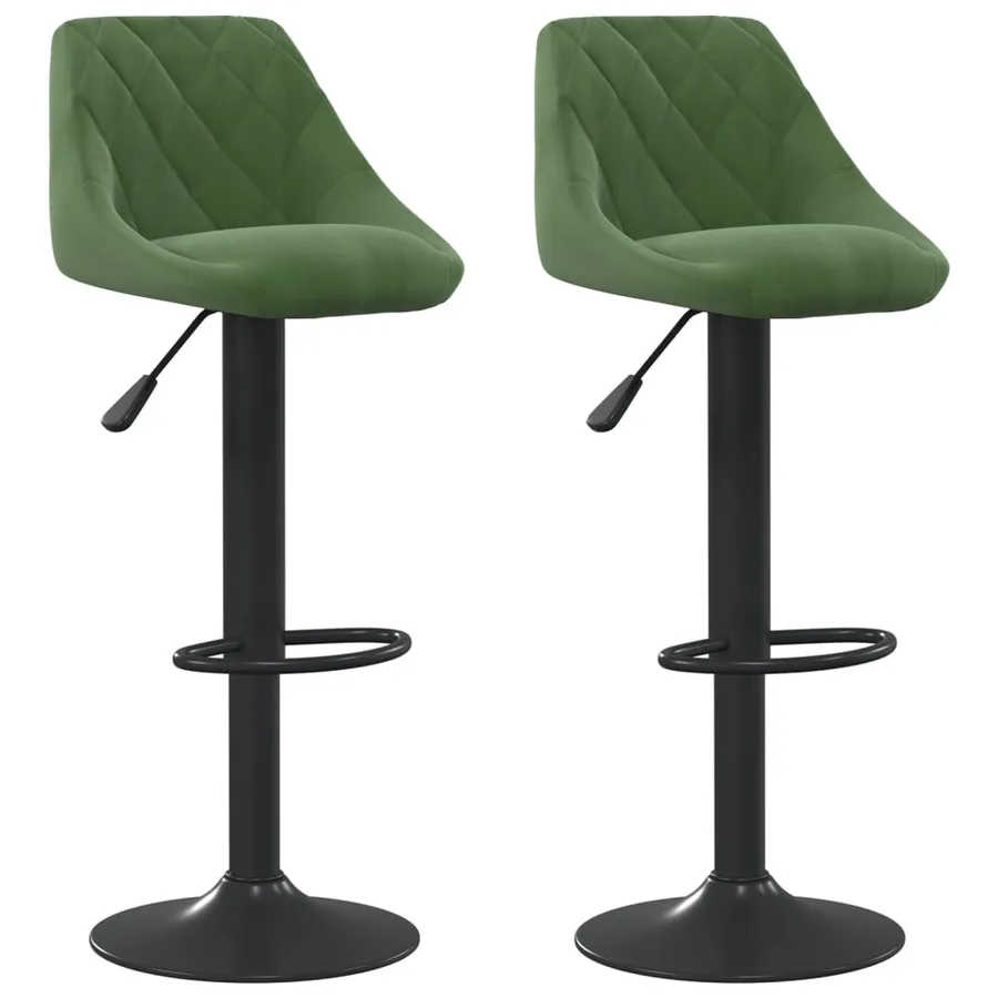 Tabourets de bar lot de 2 vert foncé velours - 2