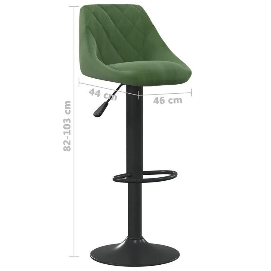Tabourets de bar lot de 2 vert foncé velours - 9