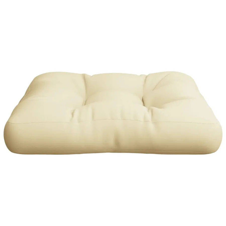 Coussin de palette crème 60x61,5x10 cm tissu - 4