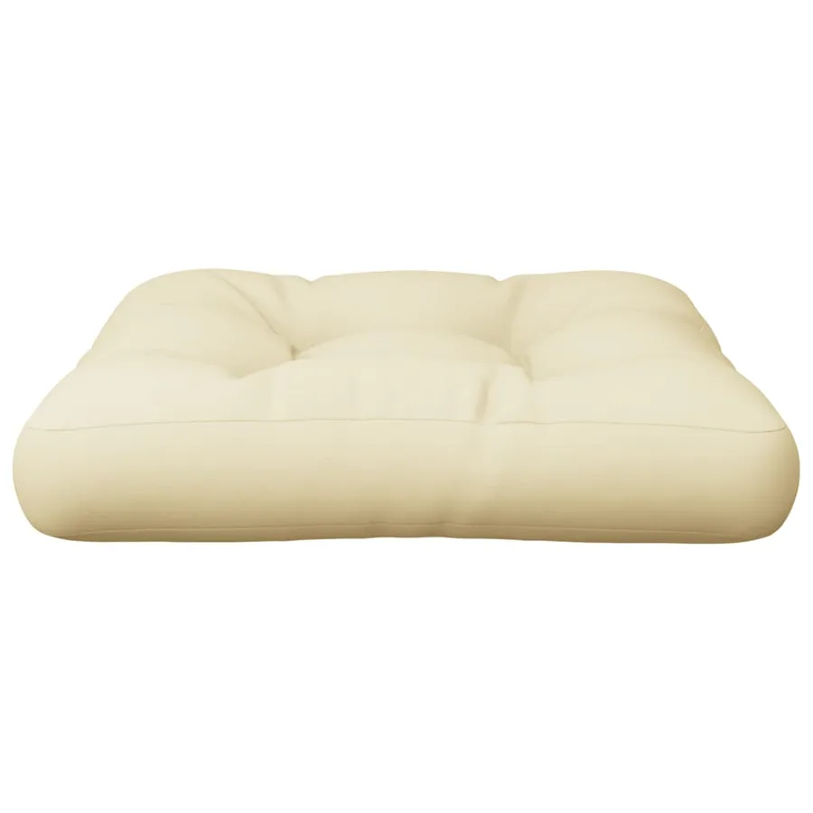 Coussin de palette crème 60x61,5x10 cm tissu - 5
