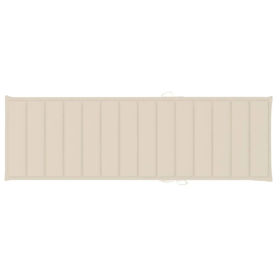 Chaise longue avec coussin crème Bois de pin imprégné - 6