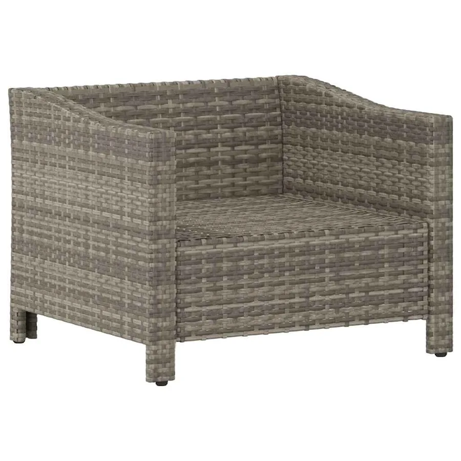 Fauteuil de jardin avec coussin en polyrotin gris - 3