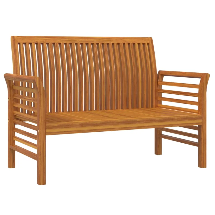 Salon de jardin avec coussins blanc crème 2 pcs Bois massif - 5