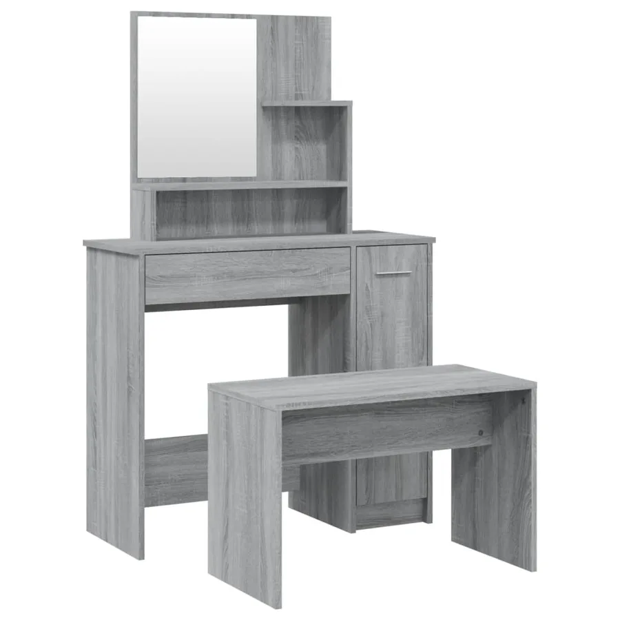 Ensemble de coiffeuse Sonoma gris 86,5x35x136 cm - 2