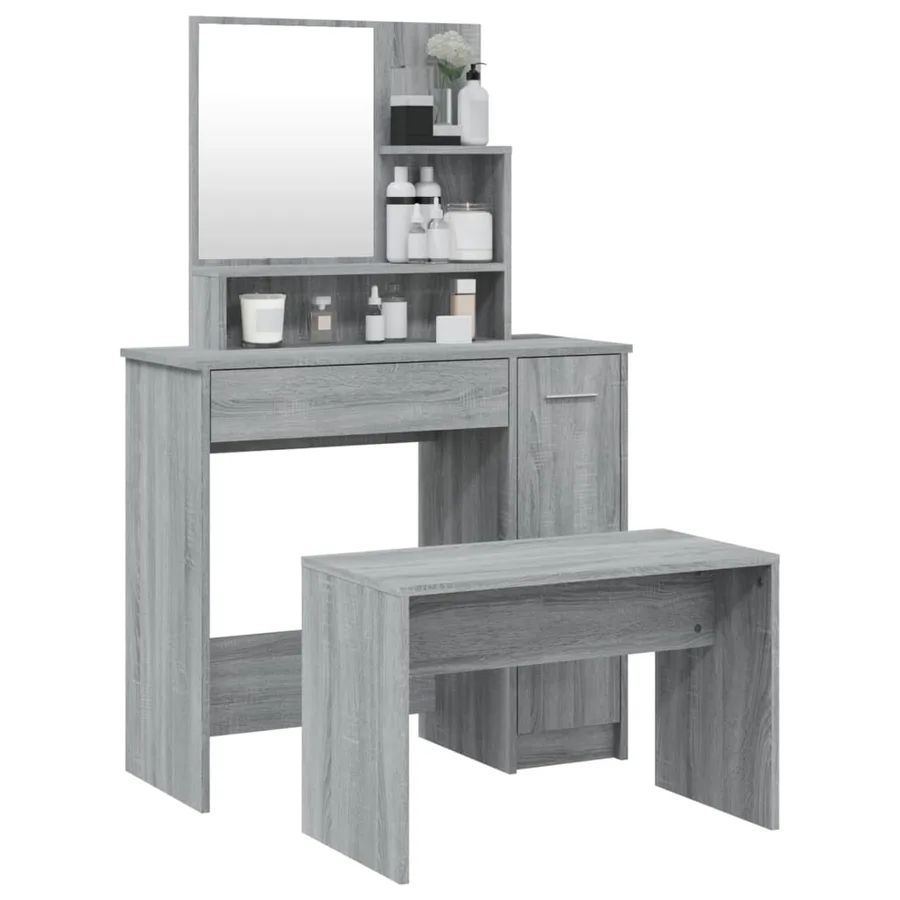 Ensemble de coiffeuse Sonoma gris 86,5x35x136 cm - 3